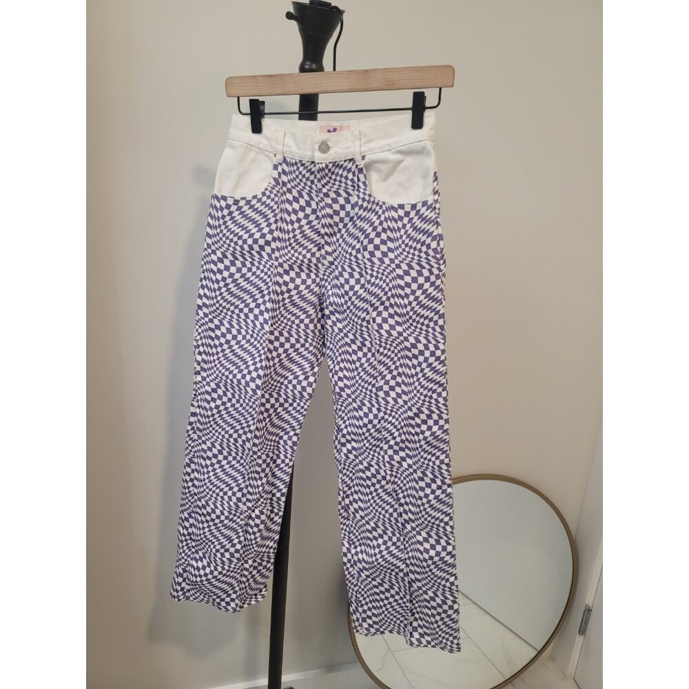 LISA SAYS GAH Trousers Gingham Checkered Size 27  Multiolor